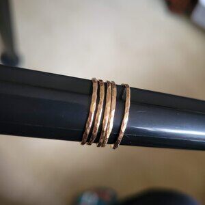 Hammered Rose Gold Filled Stacking Rings Set of 5